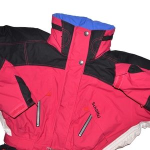 Vintage Ski Suit Womens Sz 14 Black Pink Snowsuit